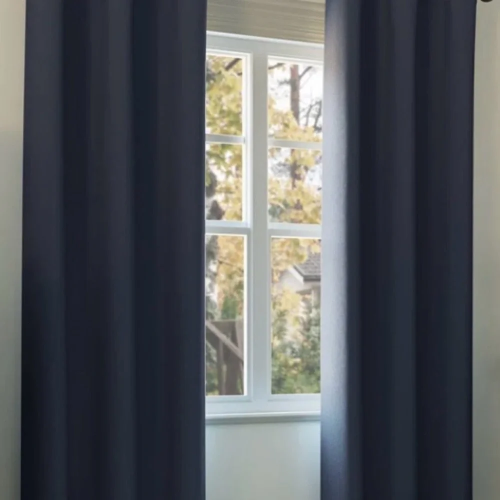 Navy Basic Curtains‎ 46”x84” Gently used.